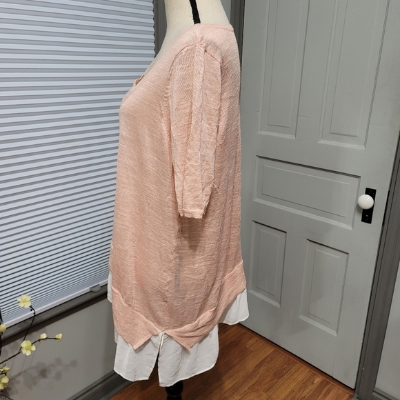 Torrid SHARKBITE 3/4 SLEEVE 2FER KNIT TOP plus size 1 - Picture 2 of 6